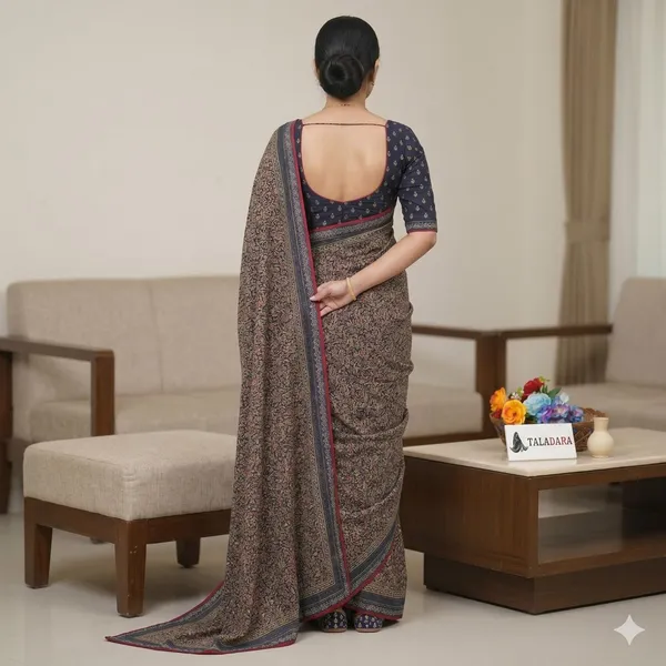 Taladara's_New_Fancy_Goergette_Printed_Saree_With_Dimond_Lace_Border