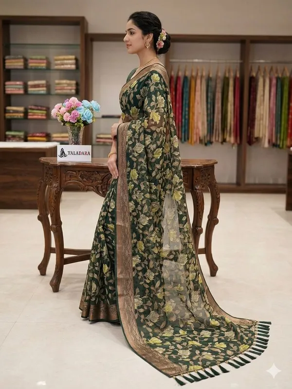 Taladara's_New_Fancy_Heavy_Brasso_Printed_Saree_With_Jalar_Lace