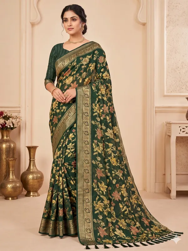 Taladara's_New_Fancy_Heavy_Brasso_Printed_Saree_With_Jalar_Lace
