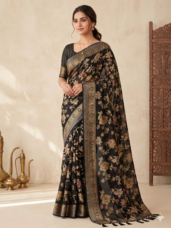 Taladara's_New_Fancy_Heavy_Brasso_Printed_Saree_With_Jalar_Lace