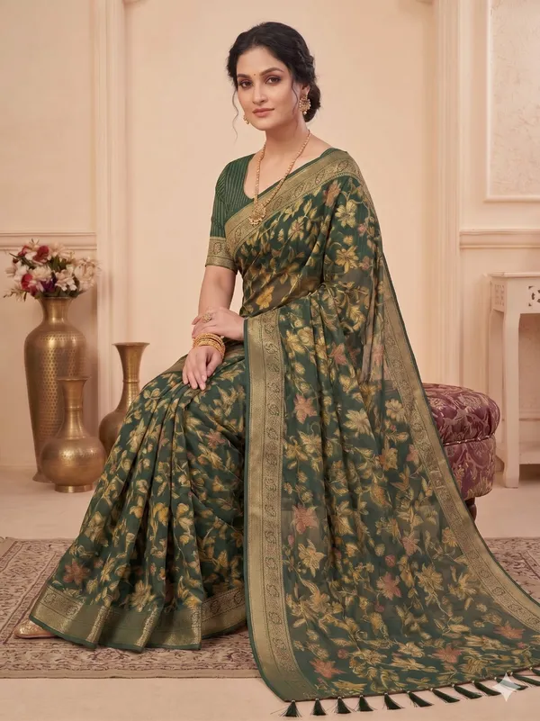 Taladara's_New_Fancy_Heavy_Brasso_Printed_Saree_With_Jalar_Lace
