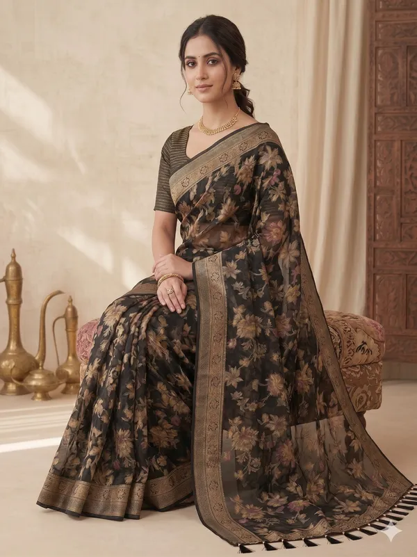 Taladara's_New_Fancy_Heavy_Brasso_Printed_Saree_With_Jalar_Lace