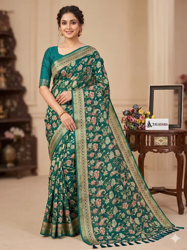 Taladara's_New_Fancy_Light_Brasso_Heavy_Saree_With_Jalar_Lace_