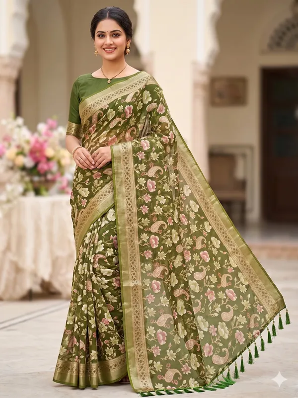 Taladara's_New_Fancy_Light_Brasso_Heavy_Saree_With_Jalar_Lace_