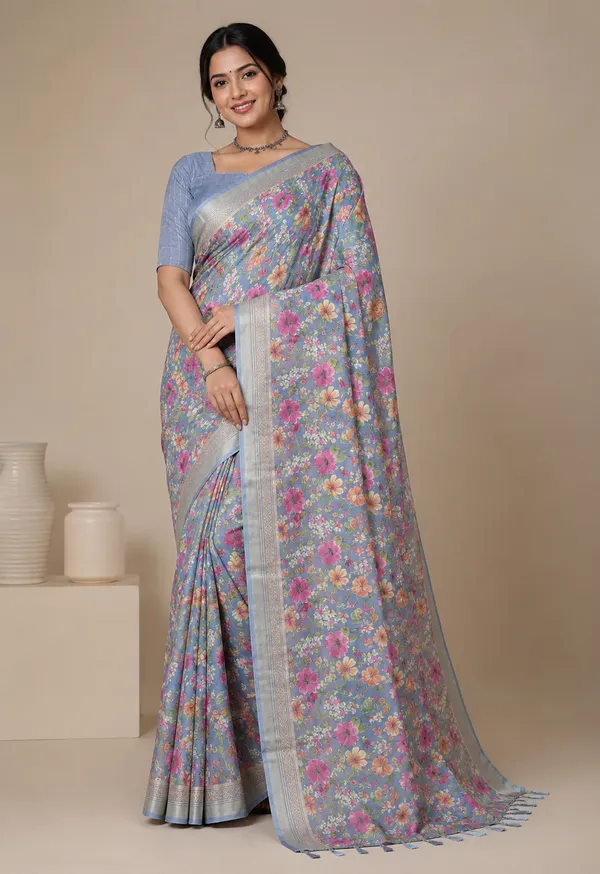 Taladara's_New_Fancy_Light_Brasso_Heavy_Saree_With_Jalar_Lace_