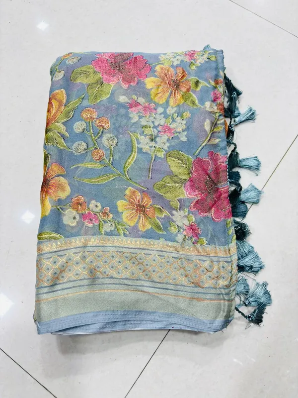 Taladara's_New_Fancy_Light_Brasso_Heavy_Saree_With_Jalar_Lace_