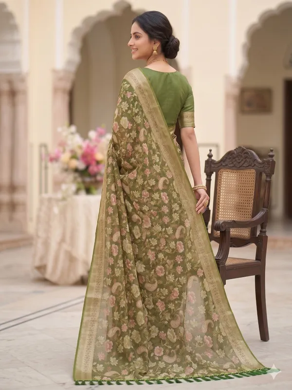 Taladara's_New_Fancy_Light_Brasso_Heavy_Saree_With_Jalar_Lace_