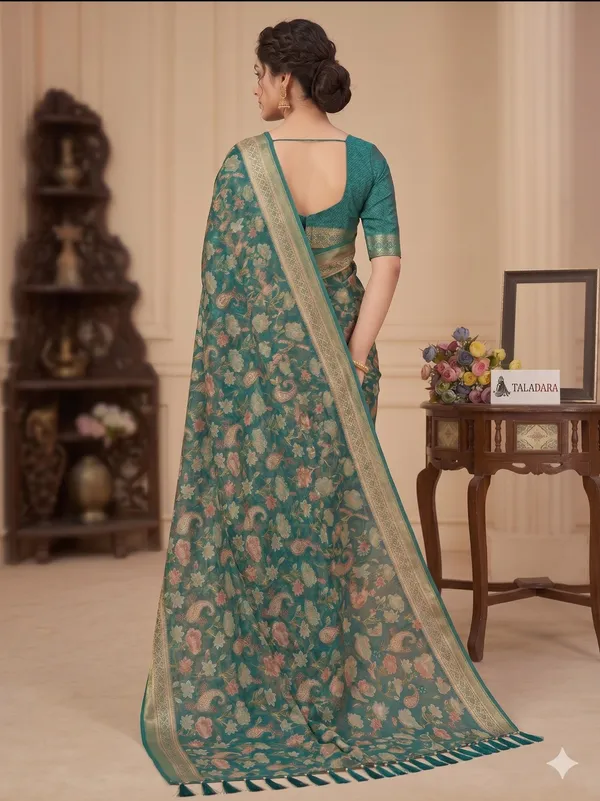 Taladara's_New_Fancy_Light_Brasso_Heavy_Saree_With_Jalar_Lace_