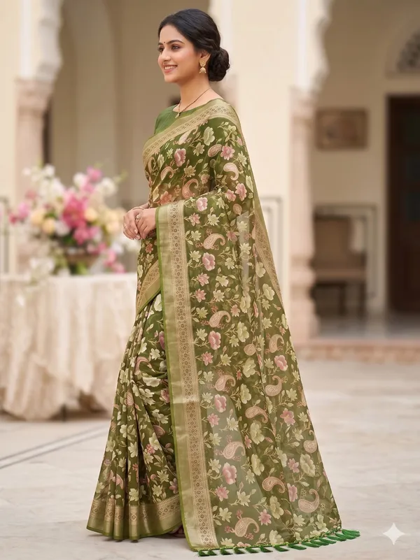 Taladara's_New_Fancy_Light_Brasso_Heavy_Saree_With_Jalar_Lace_