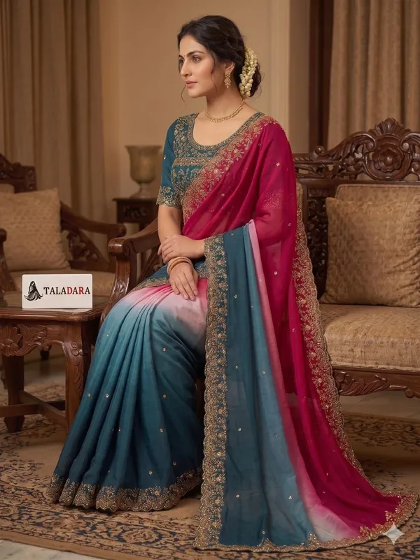 Taladara's_New_Fancy_Star_Georgette_Embroidered_Saree