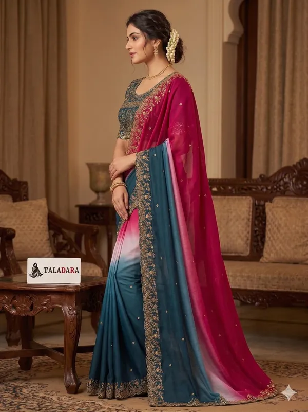 Taladara's_New_Fancy_Star_Georgette_Embroidered_Saree