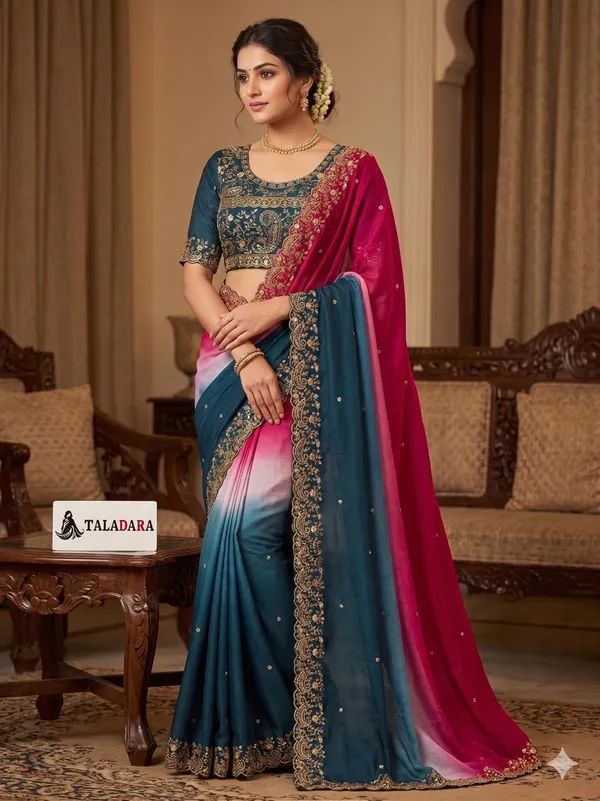 Taladara's_New_Fancy_Star_Georgette_Embroidered_Saree