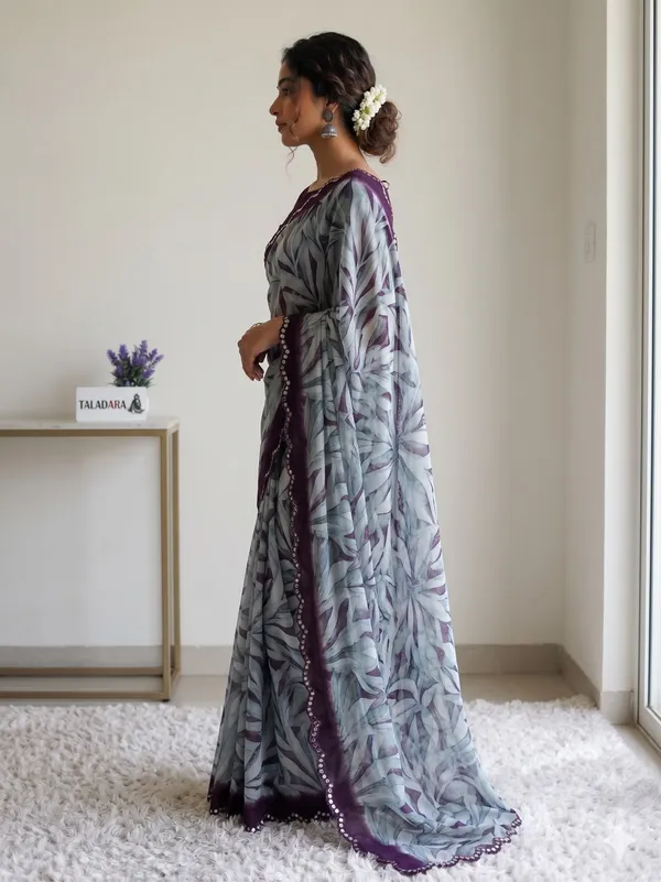 Taladara's_New_Georgette_Printed_Saree_With_Unstitched_Blouse