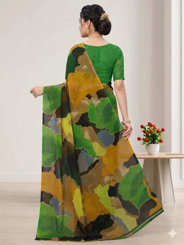 Taladara's_New_Georgette_Printed_Saree_With_Unstitched_Blouse