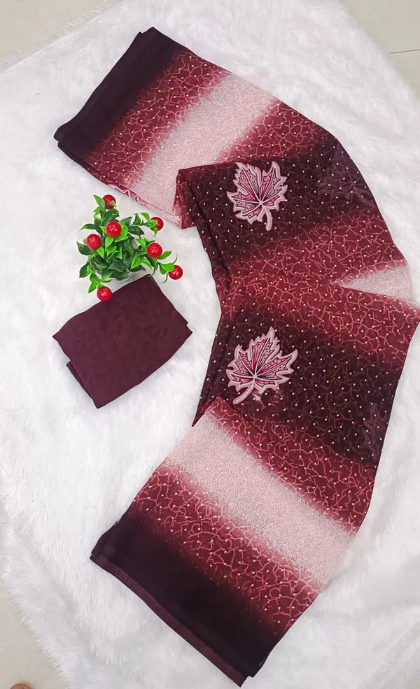 Taladara's_New_Georgette_Printed_Saree_With_Unstitched_Blouse