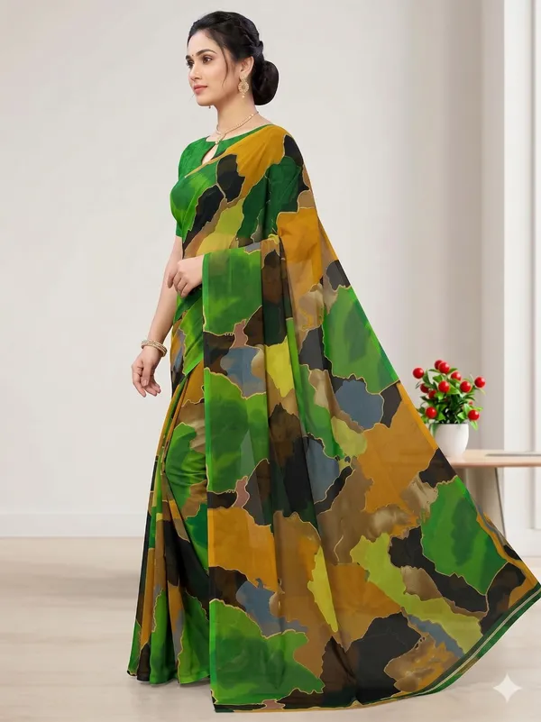 Taladara's_New_Georgette_Printed_Saree_With_Unstitched_Blouse