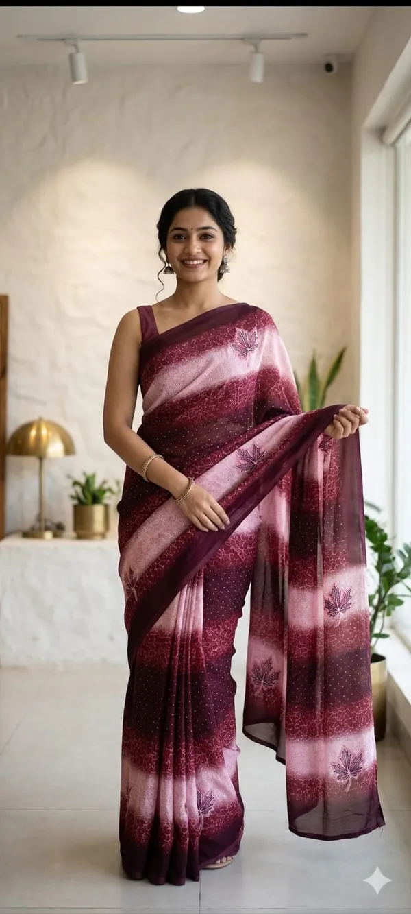 Taladara's_New_Georgette_Printed_Saree_With_Unstitched_Blouse
