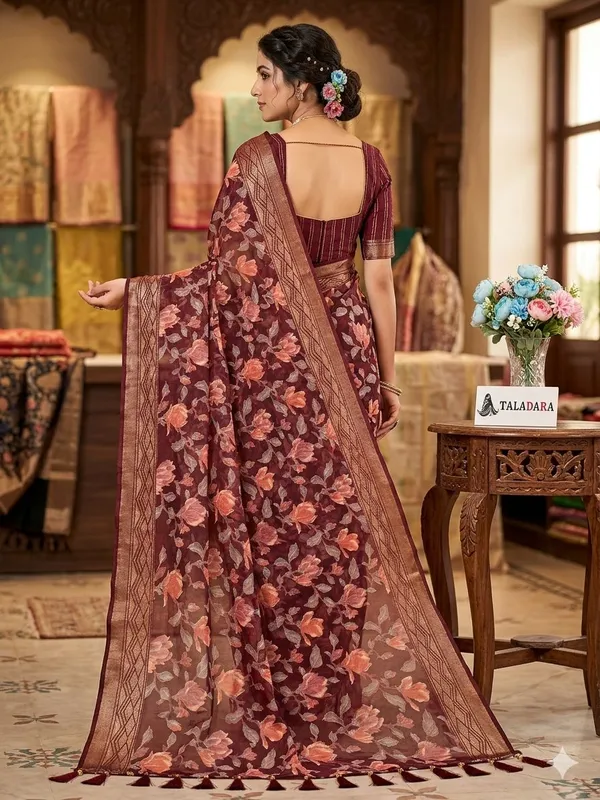Taladara's_New_Heavy_Fancy_Brasso_Printed_Saree_With_Jalar_Lace