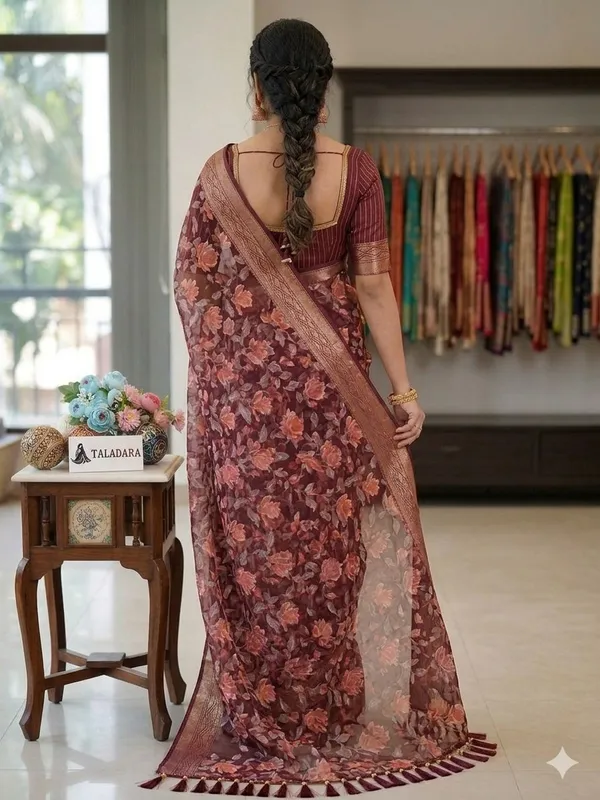 Taladara's_New_Heavy_Fancy_Brasso_Printed_Saree_With_Jalar_Lace