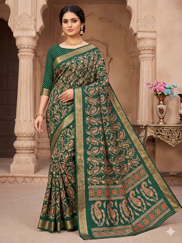 Taladara's_New_Dola_Silk_Printed_Saree_With_Unstiched_Blouse