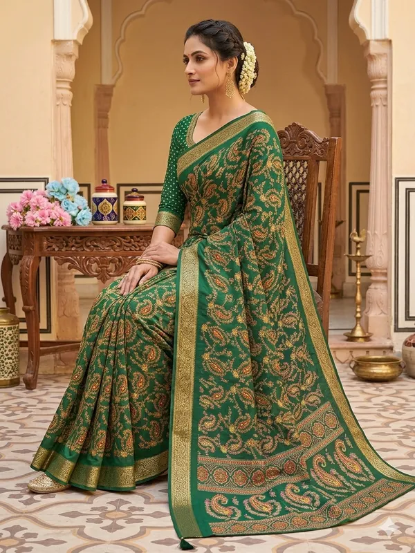 Taladara's_New_Dola_Silk_Printed_Saree_With_Unstiched_Blouse