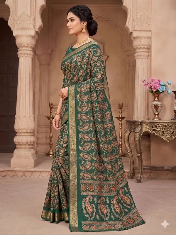 Taladara's_New_Dola_Silk_Printed_Saree_With_Unstiched_Blouse