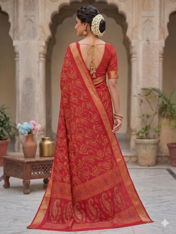 Taladara's_New_Dola_Silk_Printed_Saree_With_Unstiched_Blouse