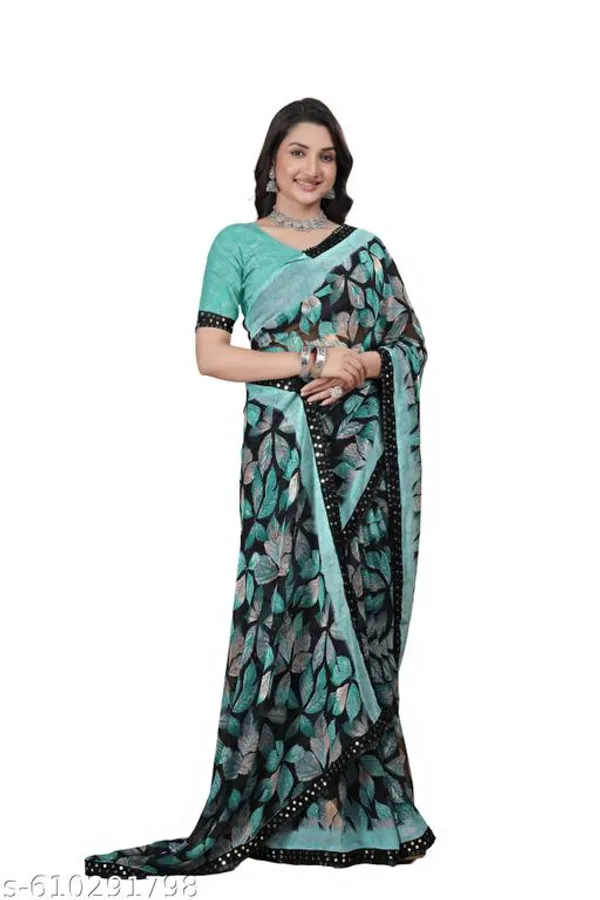 Taladara's_New__Georgette_Printed_Premium_Saree_Lace_Border_For_Women