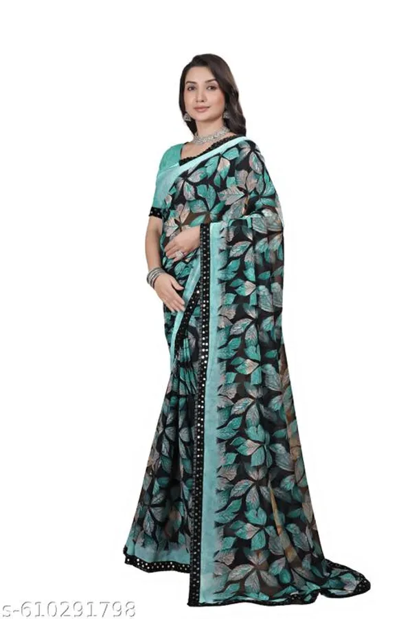 Taladara's_New__Georgette_Printed_Premium_Saree_Lace_Border_For_Women