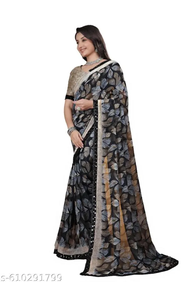 Taladara's_New__Georgette_Printed_Premium_Saree_Lace_Border_For_Women