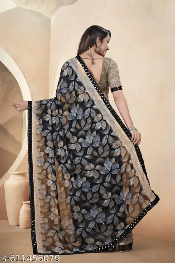 Taladara's_New_Georgette_Printed_Premium_Saree_Lace_Border_For_Women