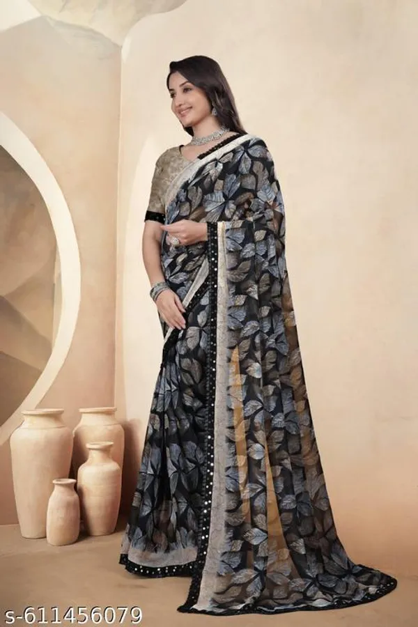 Taladara's_New_Georgette_Printed_Premium_Saree_Lace_Border_For_Women