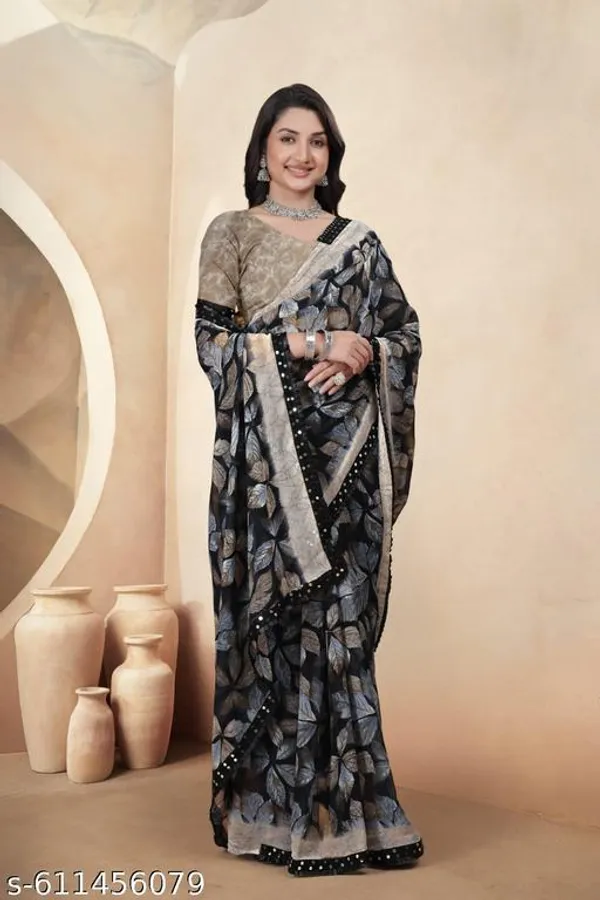 Taladara's_New_Georgette_Printed_Premium_Saree_Lace_Border_For_Women