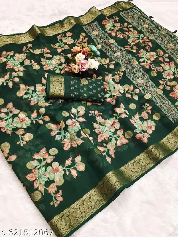 Taladara's_New_Cotton_Printed_Saree_With_Mirror_Work
