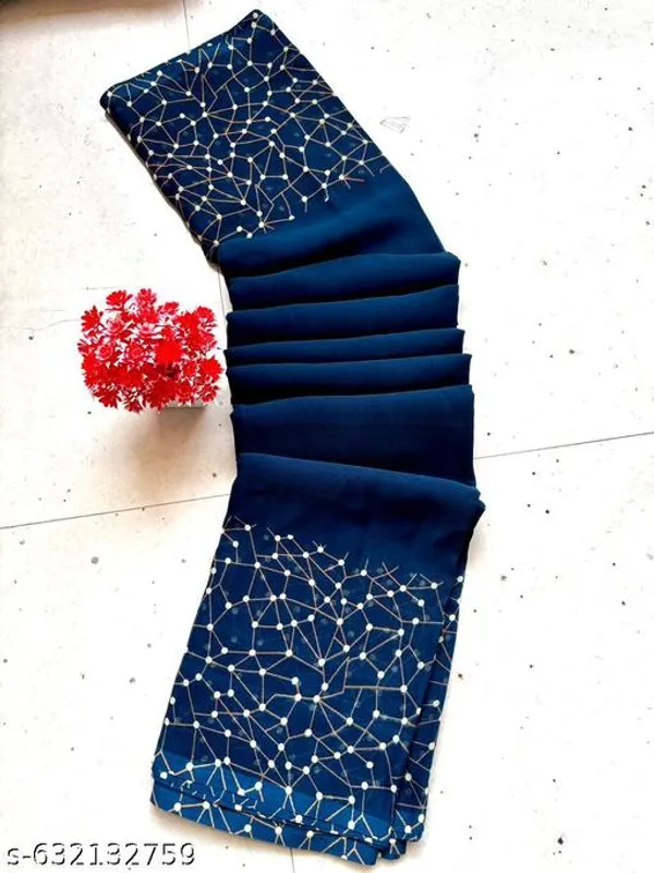 Blue_Georgette_Printed_Premium_Saree_For_Women