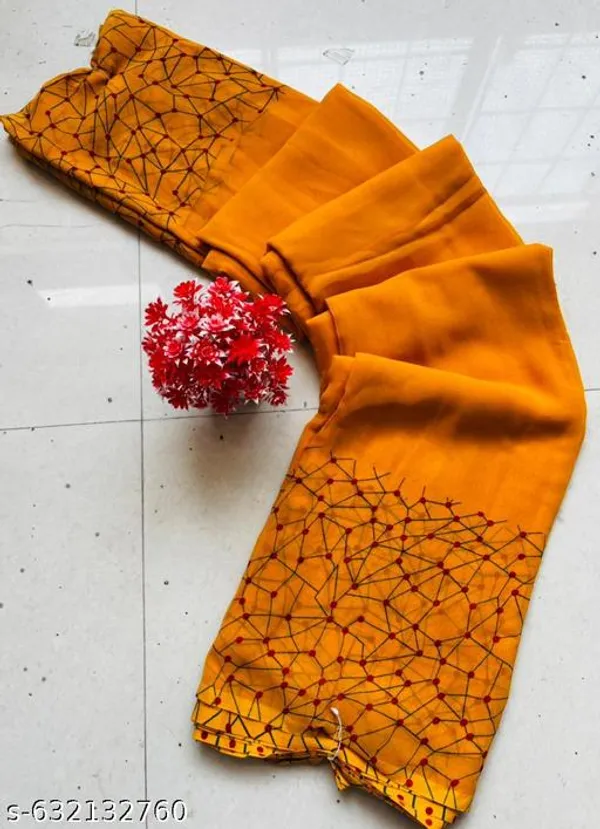 Orange_Georgette_Printed_Premium_Saree_For_Women