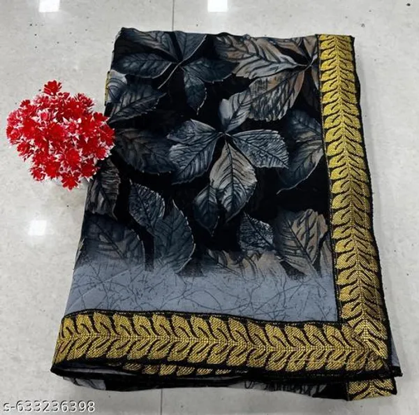 Black_Georgette_Printed_Premium_Saree_With_Lace_For_Women