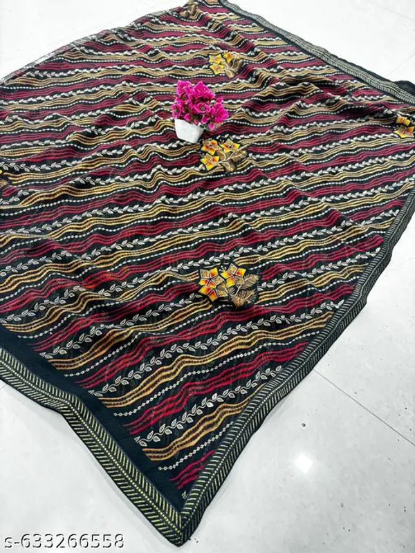 Taladara's_New_Georgette_Printed_Premium_Saree_With_Lace_For_Women