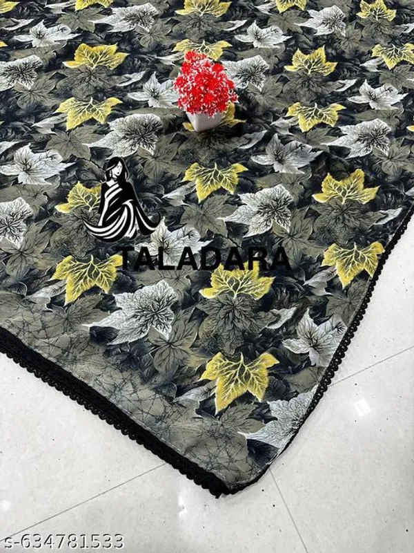 Taladara's_New_Georgette_Printed_Saree_With_Lace_For_Women