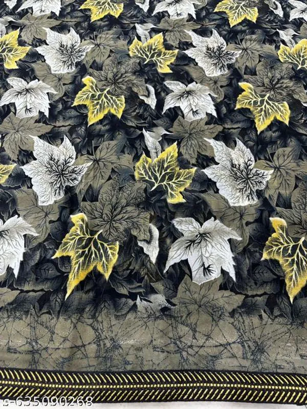 Black_And_Grey_Georgette_Printed_Premium_Saree_With_Lace_For_Women