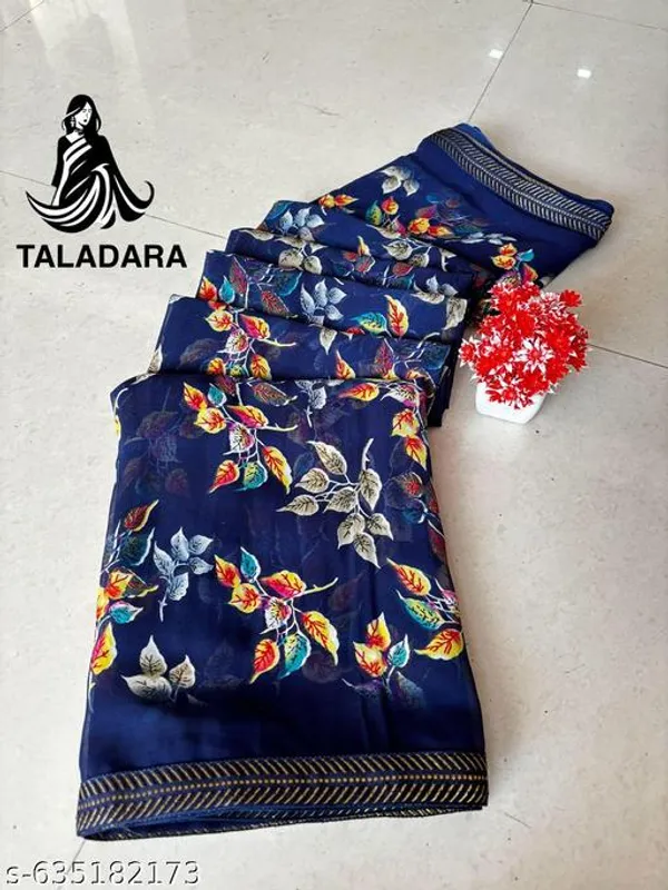 Navy_Blue_Printed_Georgette_Premium_Saree_With_Lace_For_Women