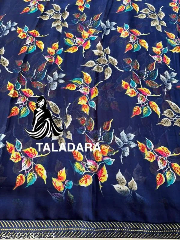 Navy_Blue_Printed_Georgette_Premium_Saree_With_Lace_For_Women