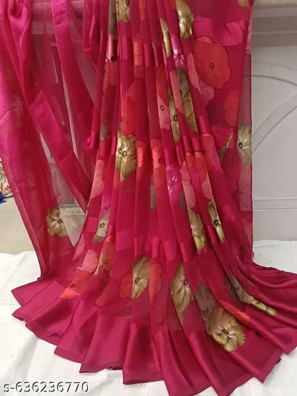 Taladara's_New__Georgette_Satin_Pata_Premium_Saree_For_Women