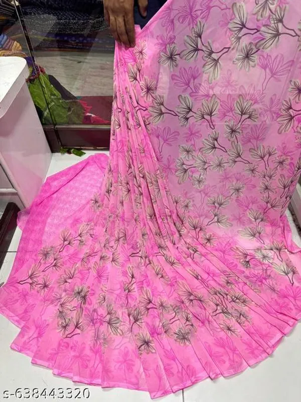 Pink_Printed_Georgette_Premium_Saree_For_Women