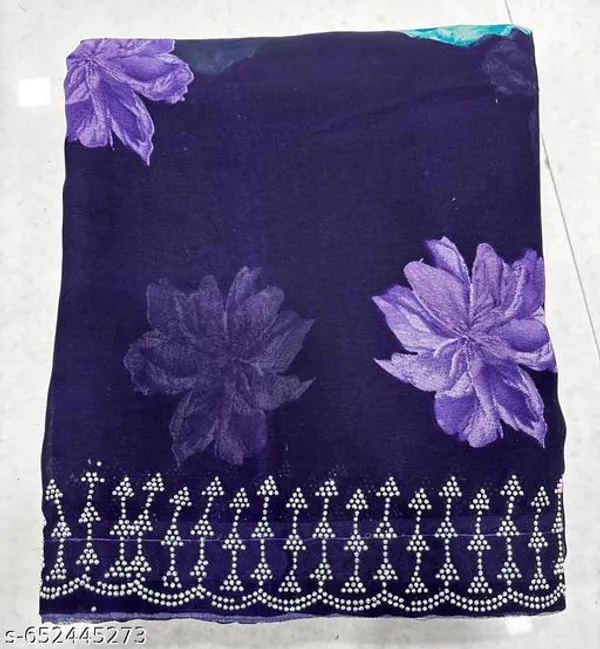 Purple_Georgette_Printed_Premium_Saree_With_Diamond_Lace_For_Women