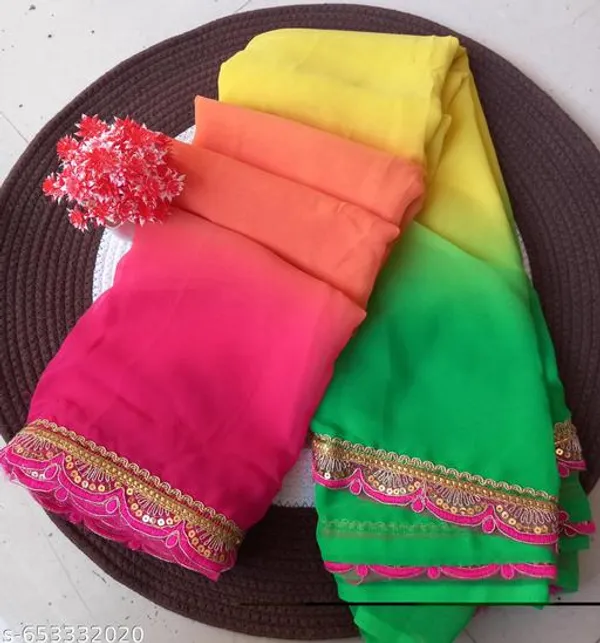 Taladara's_New___Georgette_Premium_Saree_With_Lace_Border_For_Women