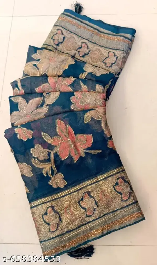 Multicolor_Fancy_Heavy_Brasso_Printed_Premium_With_Diamond_Work_Saree_For_Women
