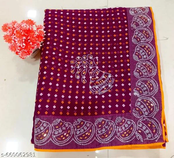 Taladara's_New__Fancy_Georgette_Premium_Saree_With_Embedded_Stones_And_Added_Blouse_For_Women