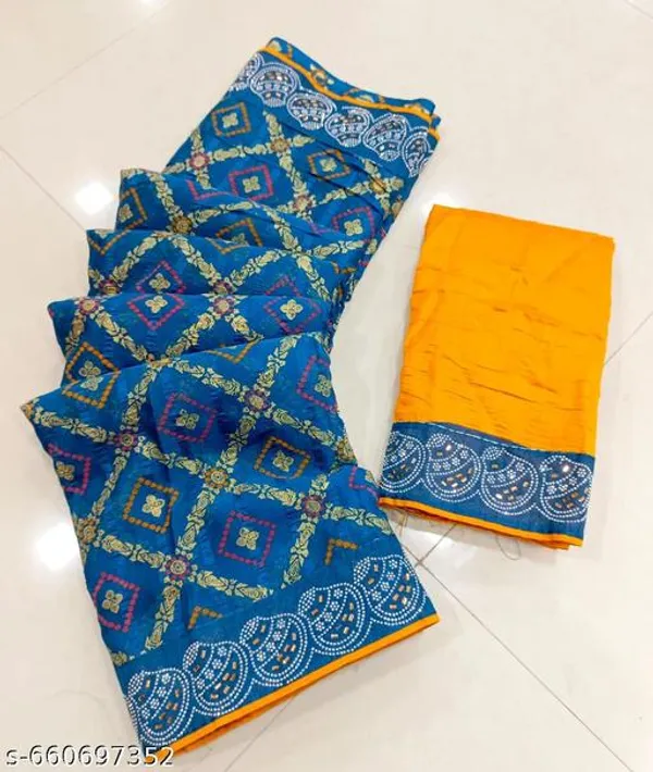 Taladara's_New__Fancy_Solo_Premium_Saree_With_Embedded_Stones_And_Added_Blouse_For_Women