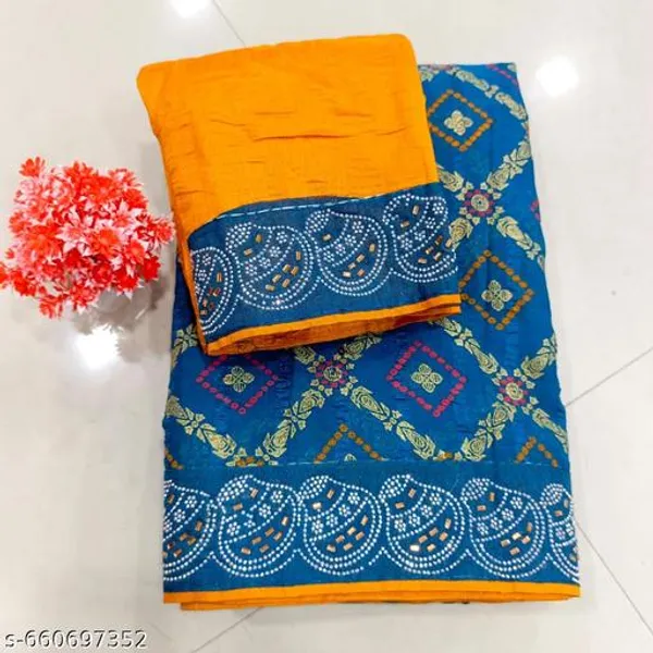 Taladara's_New__Fancy_Solo_Premium_Saree_With_Embedded_Stones_And_Added_Blouse_For_Women